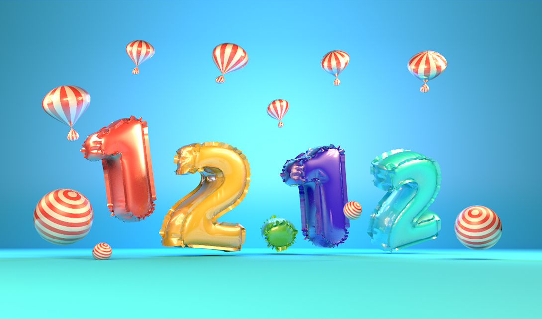 C4D双12气球字体制作