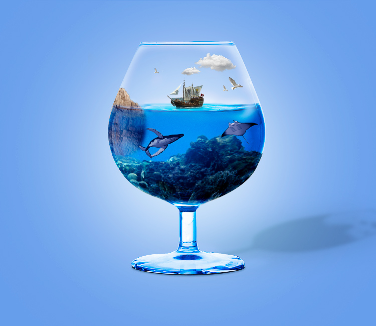 杯中海底世界