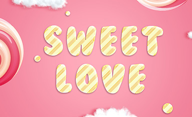 PS糖果字体设计情人节海报制作视频教程