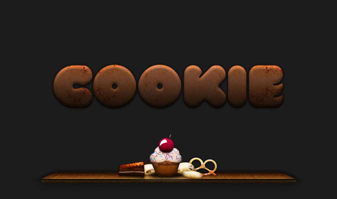 PS饼干字效设计  cookie视频教程
