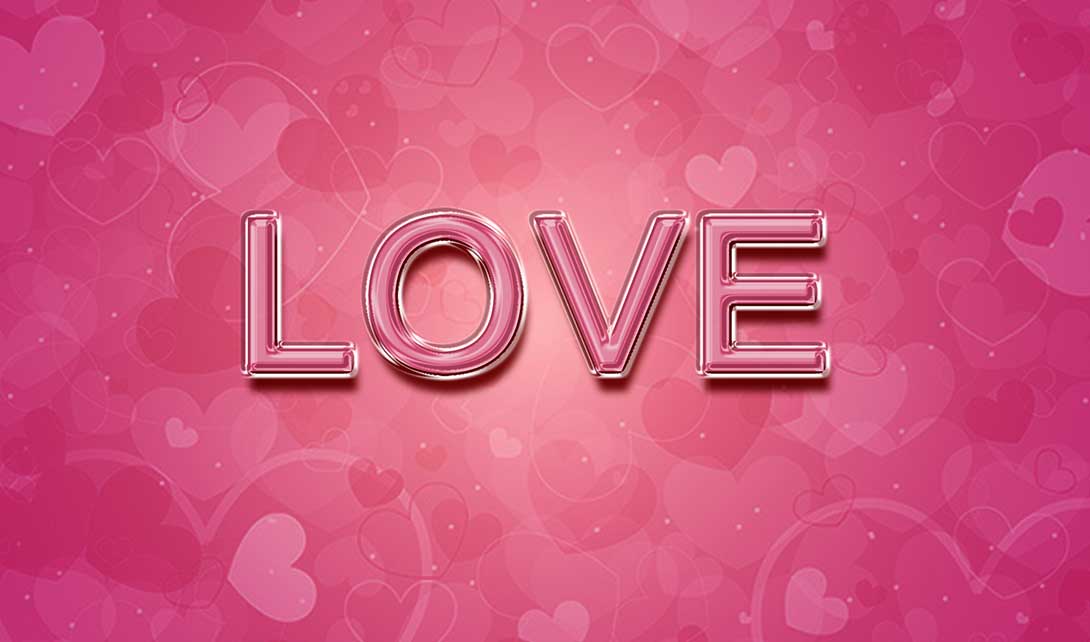 PS浪漫字体设计粉色love字效视频教程