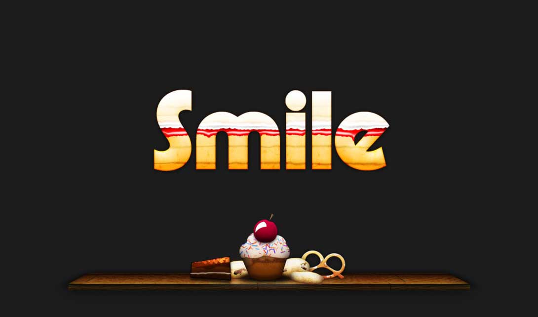 PS饼干字效设计 smile视频教程