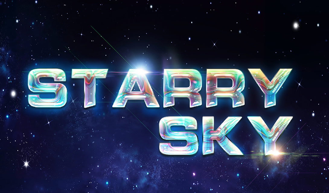 PS创意字体设计星光字效 starry sky视频教程