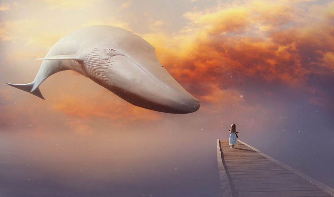 PS鲸鱼梦幻场景合成海报制作视频教程