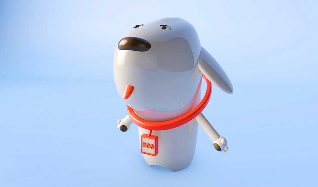 c4d卡通小白狗建模