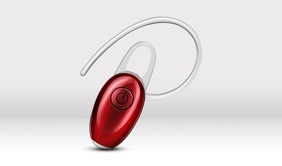 PS红色耳挂式蓝牙耳机精修视频教程