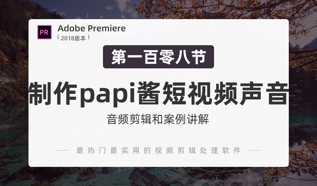 PR2018-制作papi酱短视频声音视频教程